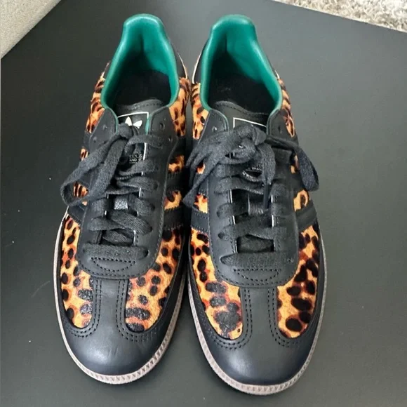 RARE NEW Adidas Samba OG Cheetah Leopard Black Green Womens 8 Mens 7 Sneakers - Picture 2 of 15